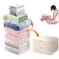 Self Compression Organizer Space Saver Bags Packing Totes for Blankets Clothes Beige