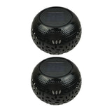 2Pcs Solar Hollow Out Retro Lantern Light Outdoor Decorative Shadow Light for Yard Porch Garden Balcony Black