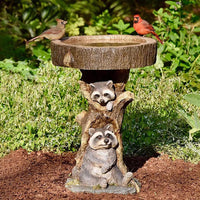 Resin Figurine Bird Feeder Garden Lawn Decor Bird Water Feeder Style 1