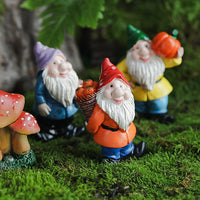 7Pcs Mini Resin Dwarf Gnome Statue Table and Garden Ornaments