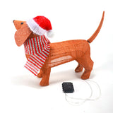 3D Light Up Dachshund Dog Ornament Christmas LED Lighted Standing Outdoor Decoration