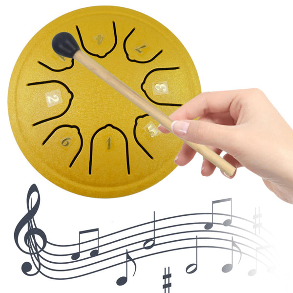 8-Note Rain Drum Steel Tongue Drum Rain Chime for Outside Garden Gold