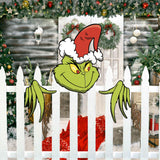 Christmas Outdoor Fence Peeker Xmas Garden Ornaments Decoration Style 2