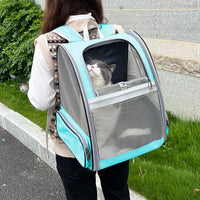 Travel Pet Cat Carrier Backpack Portable Breathable Outdoor Blue