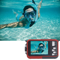 24MP Waterproof Digital Camera 1080P Underwater Camera for Snorkeling Red