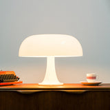 Retro LED Mushroom Table Lamp  Dimmable Desk Lamp Hotel Bedroom Decoration Beige