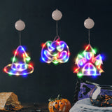 2Pcs Halloween Window LED Light Decorative  Suction Mount Lights Battery Operated Style 1