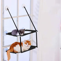 Pet Bed Cat Hammock Hanging Bed Suction Cup Mounted Hanging Bed Black