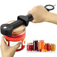 Retractable Jar Opener Magnetic Bottle Opener Can Opener Kitchen Gadgets for Weak Hands Black