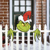 Christmas Outdoor Fence Peeker Xmas Garden Ornaments Decoration Style 2