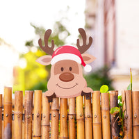 Christmas Fence Peeker Decoration Peeping Over Fence Xmas Outdoor Garden Sign Style 4