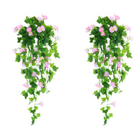 88-Flower Artificial Vine Flowers Hanging Artificial Petunias Garden Home Decoration Light Pink