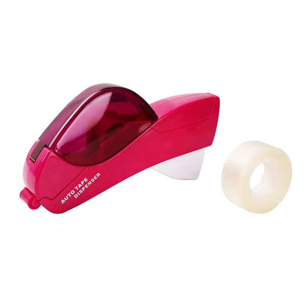 Automatic Tape Dispenser Christmas Package Wrapping Tape Cutter Rose Red