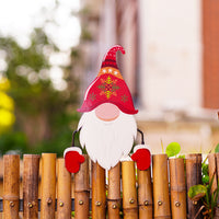 Christmas Fence Peeker Decoration Peeping Over Fence Xmas Outdoor Garden Sign Style 2