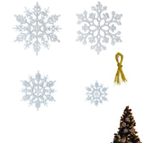 36 Pieces Plastic Snowflake Ornaments Christmas Decorations Hanging Snowflake Decorations Sliver