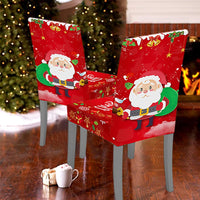 2Pcs Christmas Chair Cover Decorations Xmas Chair Slipcover Creative Pattern Style 1