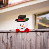 Christmas Fence Peeker Decoration Peeping Over Fence Xmas Outdoor Garden Sign Style 3