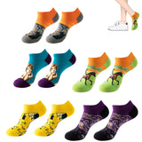 5 Pairs of Low Cut Socks Funny Womens Novelty Socks No Show Socks Style 2