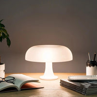 Retro LED Mushroom Table Lamp  Dimmable Desk Lamp Hotel Bedroom Decoration Beige