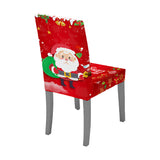 2Pcs Christmas Chair Cover Decorations Xmas Chair Slipcover Creative Pattern Style 1