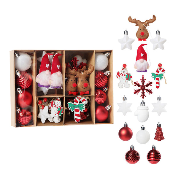 32Pcs Christmas Hanging Balls Ornaments Set Christmas Hanging Gnome Pendants Party  Xmas Tree Decor Style 2