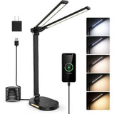 Adjustable LED Desk Lamp with USB Charging Ports Touch Control Reading Lamp Table LED Lamp for Home Office