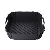 2Pcs Reusable Square Air Fryer Silicone Liner Pots Oven Baking Trays Black and Grey