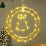 2Pcs Christmas Decorative Hanging Lights Battery Powered Round LED Decoration Style 2