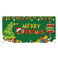 Merry Christmas Banner Holiday Garage Door Decorations Backdrop Background Party Supplies Green