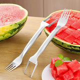 2Pcs 2-in-1 Fruit Cutter Watermelon Fork Slicer Cutter Slicer Tool