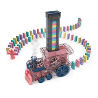 Automatic Domino Laying Train Set with 80Pcs Domino Blocks Pink