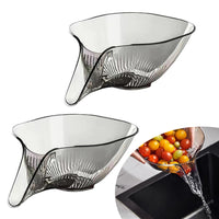 2Pcs MultiFunctional Drain Baskets with Spout Kitchen Sink Drain Basket Grey