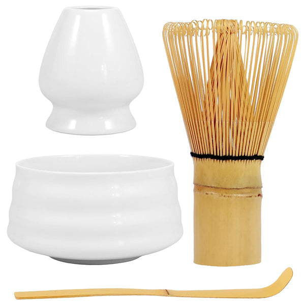 4Pcs Traditional Japanese Matcha Tea Set Tea Whisk Tools White