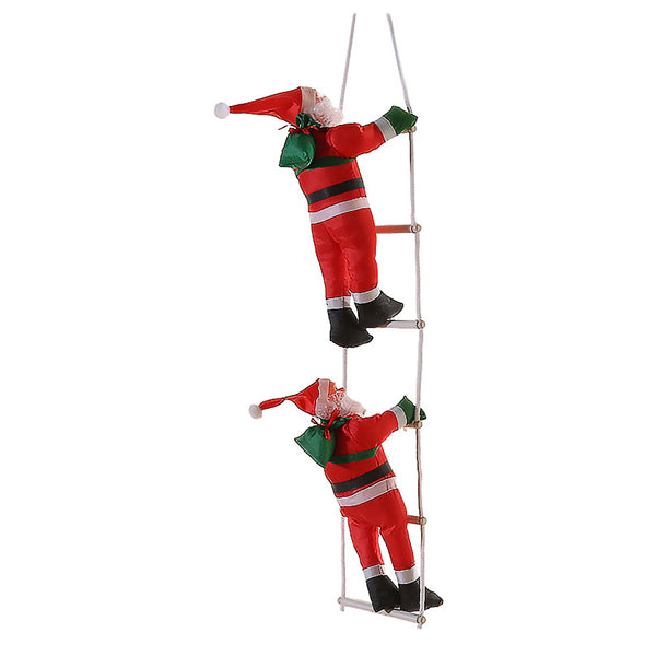 Climbing Santa Decor Santa Claus Climbing on Rope Ladder Christmas Tree Party Home Door Wall Decoration 2 Santa Style