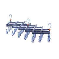 Foldable Hanger Laundry Pinch Hanger Multi-Functional Clothes Hanger Blue