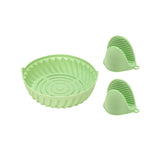 Reusable Silicone Air Fryer Liners Round Fryer Basket Oven Accessories with Pair of Silicone Gloves