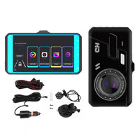 Touch Screen Dash Cam 2 Channel Car Camera Front and Rear Monitoring Loop Recording Camera