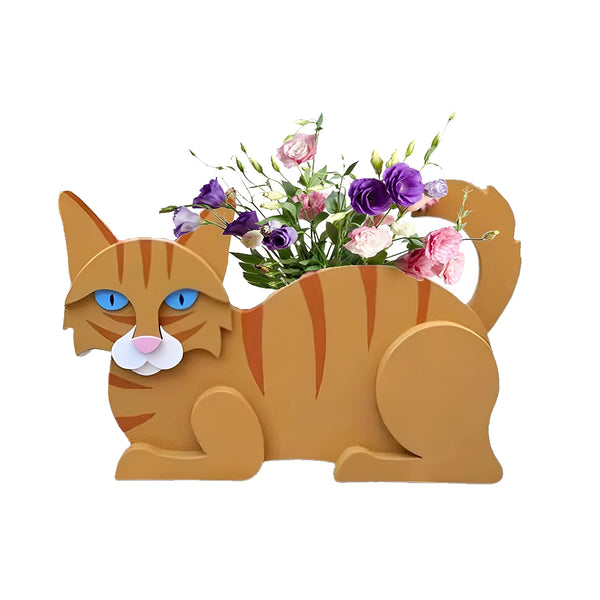 Cat Planter Plant Pots Herb Garden Flower Planter Garden Home Decor Brown