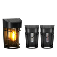 Set of 2Pcs Solar Fence Wall Lights Outdoor Deck Lights for Garden Patio Backyard