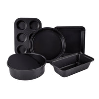 5Pcs Set Baking Pans Nonstick Bakeware Set Black