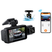 3- Channel Car Dash Camera 1080P Video DVR Recorder Night Vision Dual Cam