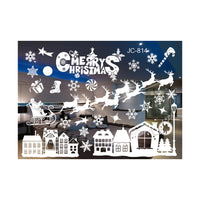 6-Style Christmas-Themes Window Stickers Xmas Decal Shop Xmas Party Wall Decor