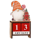 Christmas Calendar Ornaments Wooden DIY Xams Countdown Calendar Santa Claus Decoration Style 2