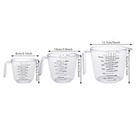 3Pcs Set Measuring Cups Clear Liquid Measuring Cups with Spout and Scales