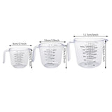 3Pcs Set Measuring Cups Clear Liquid Measuring Cups with Spout and Scales