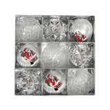 9Pcs Christmas Tree Christmas Balls Decorations Baubles Party Ornaments Gift Pack Silver