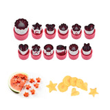 Mini Vegetable Cutter Shapes Set Stainless Steel Biscuit Molds Cookie Pastry Stamps Mold for Kids Baking Pink