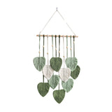 Boho Macrame Tapestry Hand Woven Cotton Wall Hanging Chic Leaf Home Decor Art Green