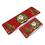 2 Pieces Set Christmas Kitchen Floor Mats Non-Slip Backing Kitchen Mat Xmas Decor Style 2