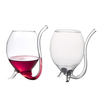 2Pcs 300ml Filter Red Wine Glass Hand Blown Clear Juice Cup for Whiskey Port Wine Cocktail